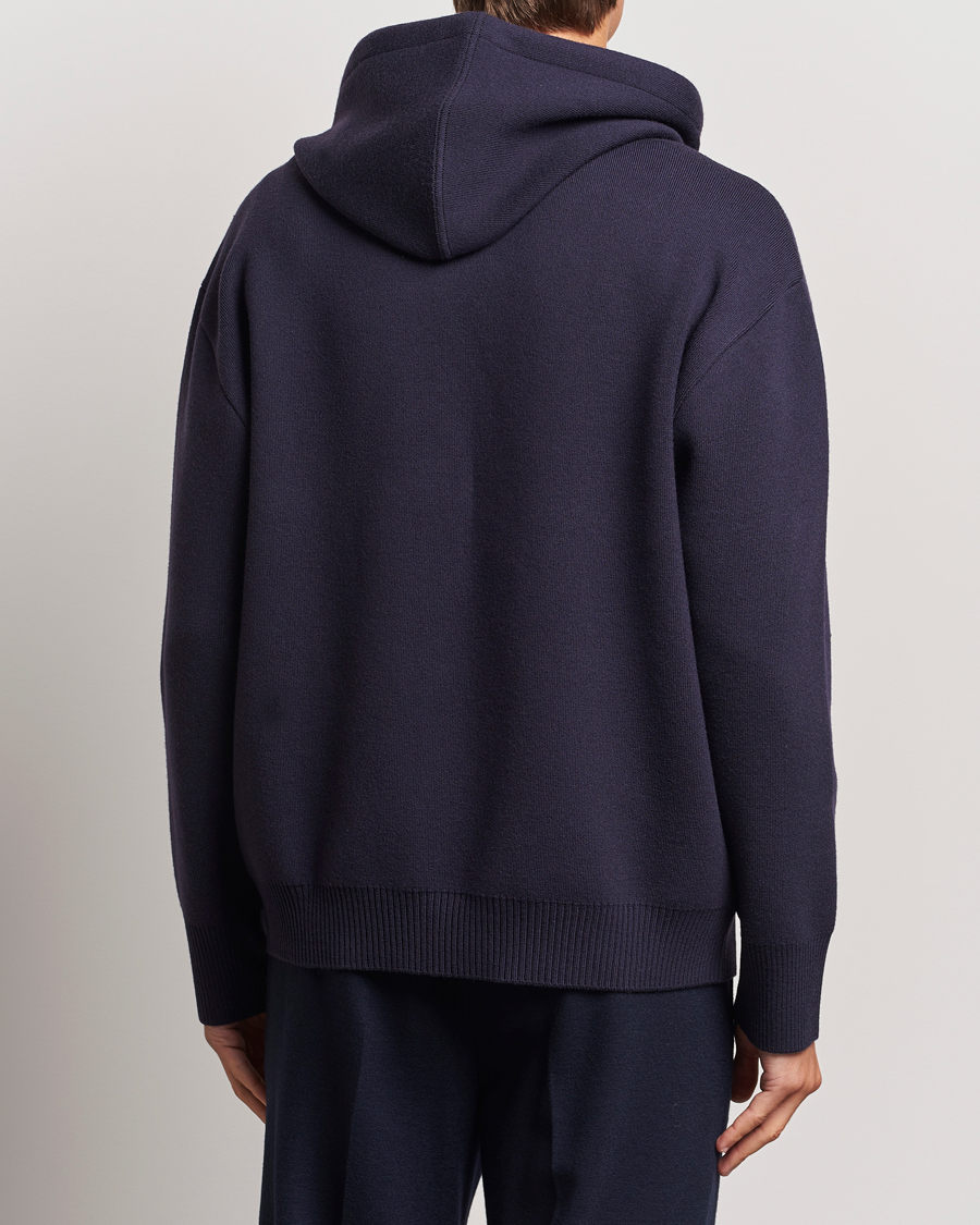 Herre | Trøjer | Lanvin | Merino Full Zip Hoodie Japanese Ink
