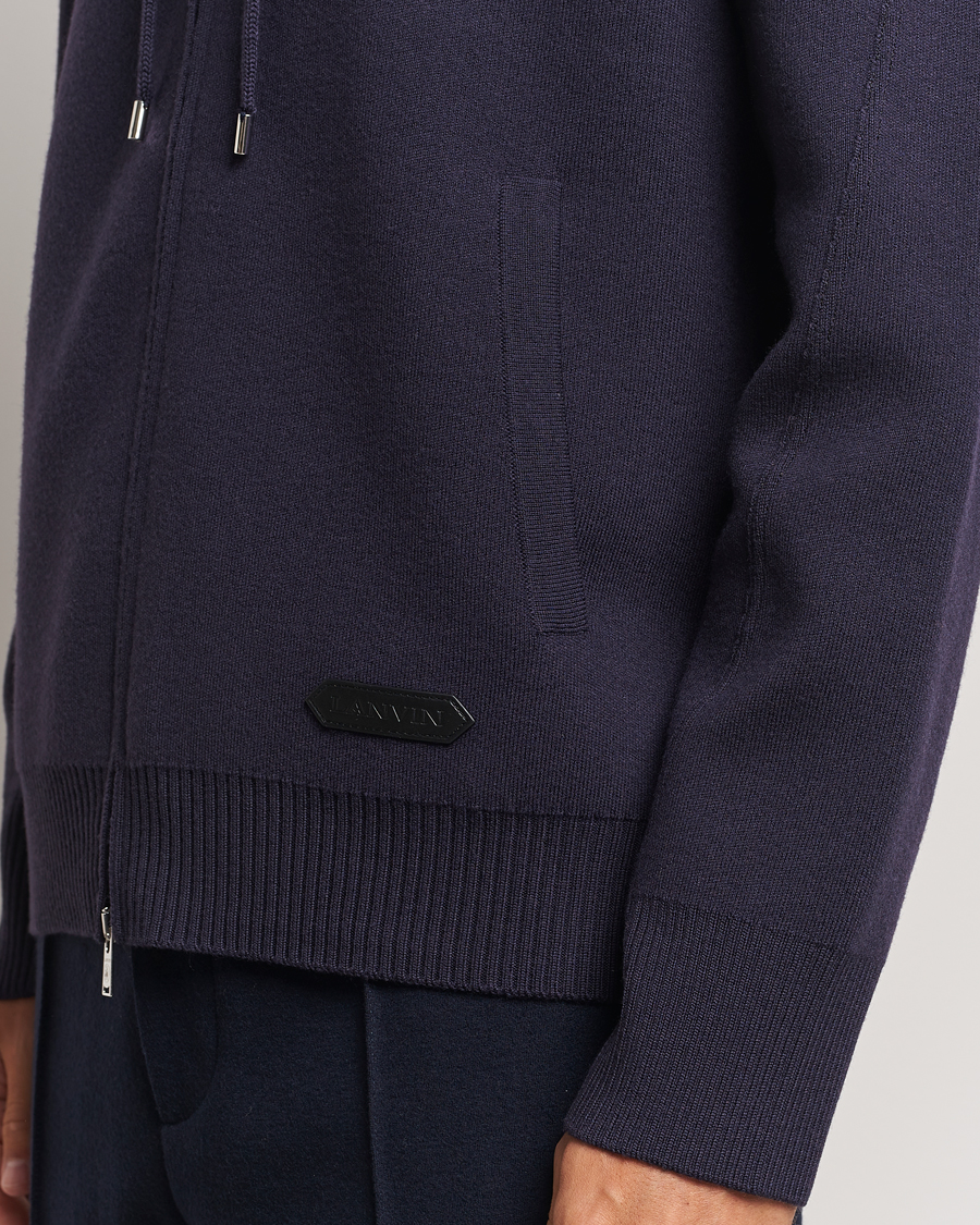 Herre | Trøjer | Lanvin | Merino Full Zip Hoodie Japanese Ink
