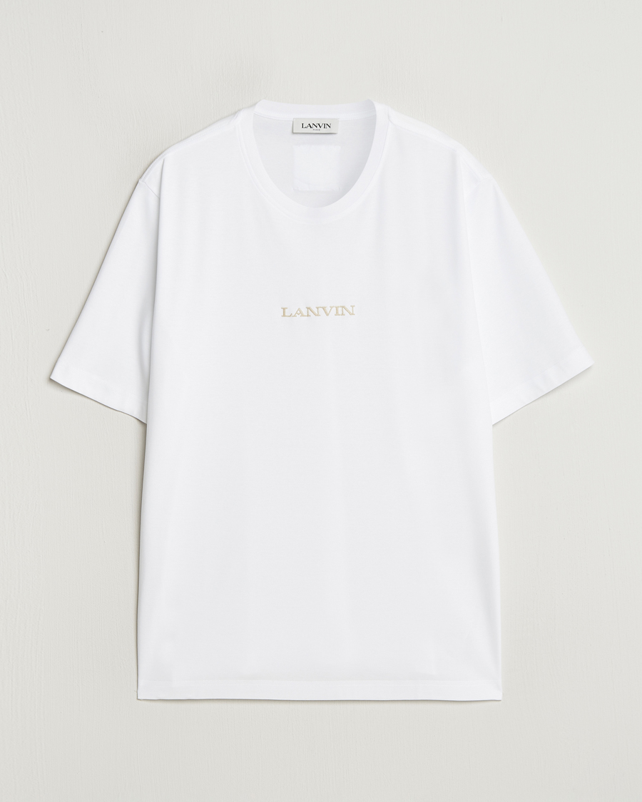Herre | T-Shirts | Lanvin | Embroidered Logo T-Shirt White