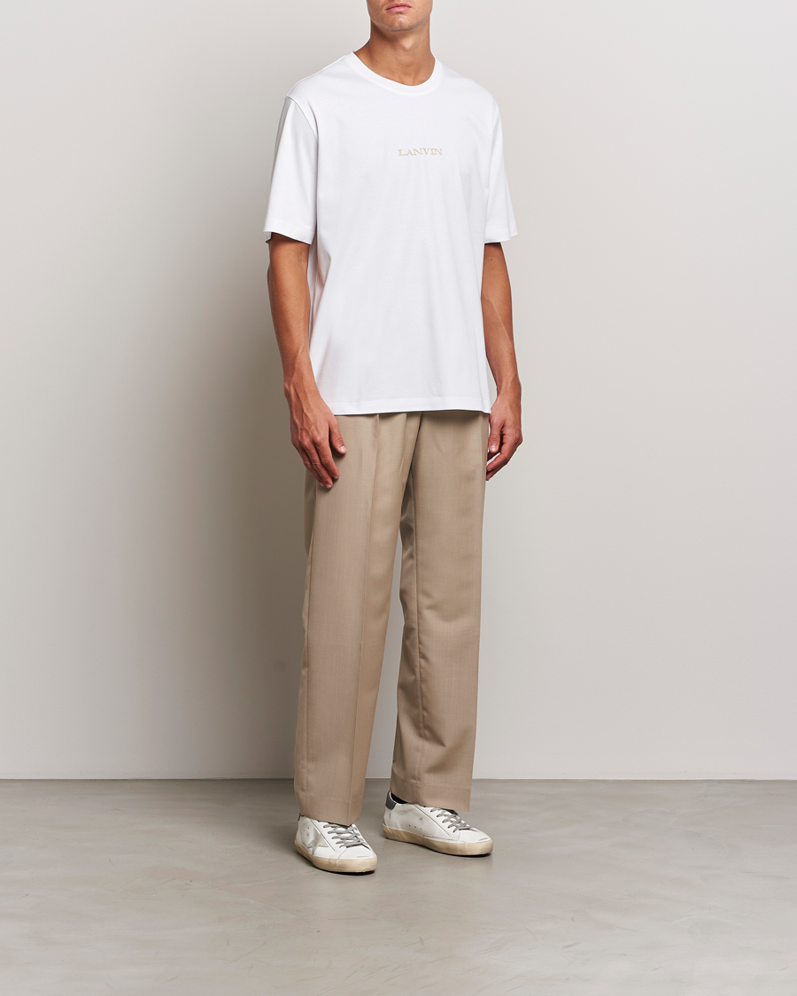 Herre | T-Shirts | Lanvin | Embroidered Logo T-Shirt White