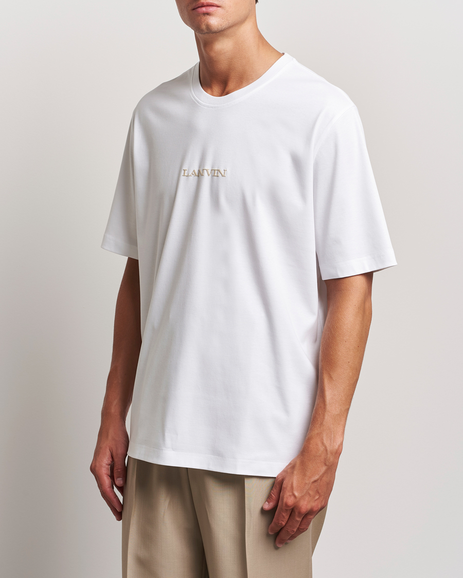 Herre | T-Shirts | Lanvin | Embroidered Logo T-Shirt White