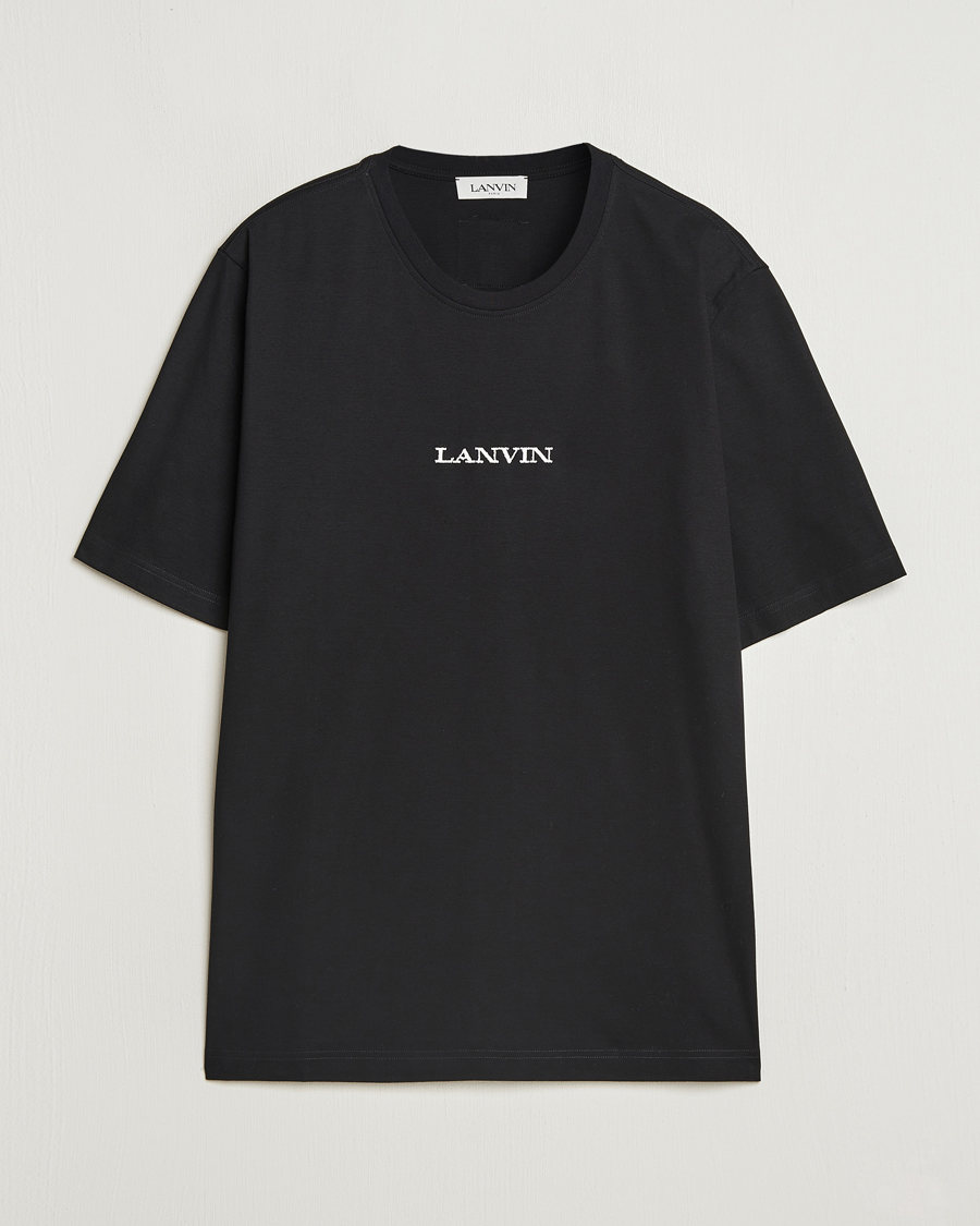 Herre | T-Shirts | Lanvin | Embroidered Logo T-Shirt Black