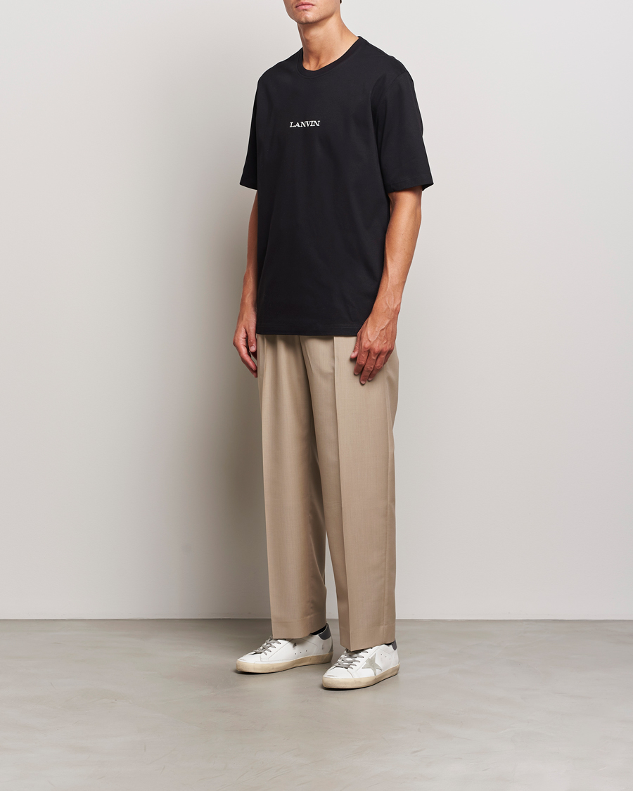 Herre | T-Shirts | Lanvin | Embroidered Logo T-Shirt Black