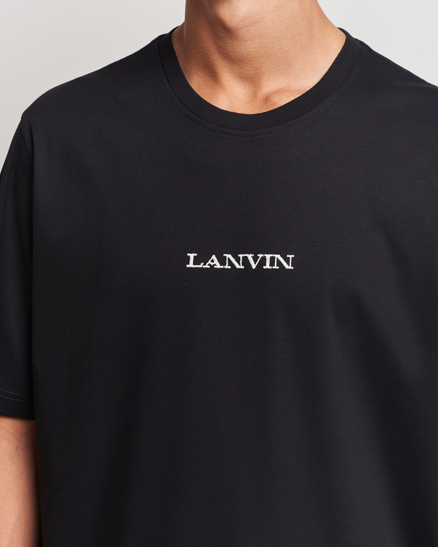 Herre | T-Shirts | Lanvin | Embroidered Logo T-Shirt Black