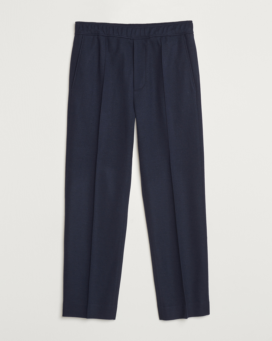 Herre | Bukser | Lanvin | Wool Drawstring Trousers Navy