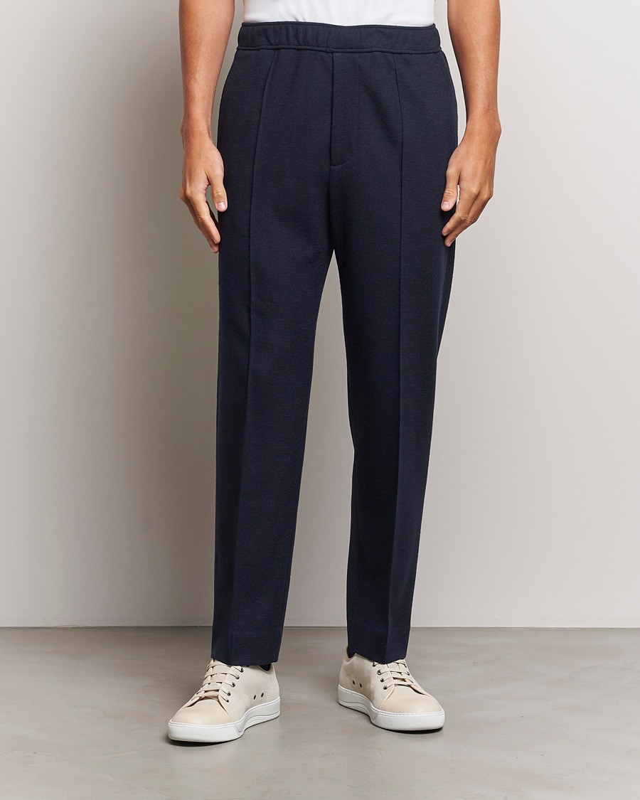 Herre | Bukser | Lanvin | Wool Drawstring Trousers Navy