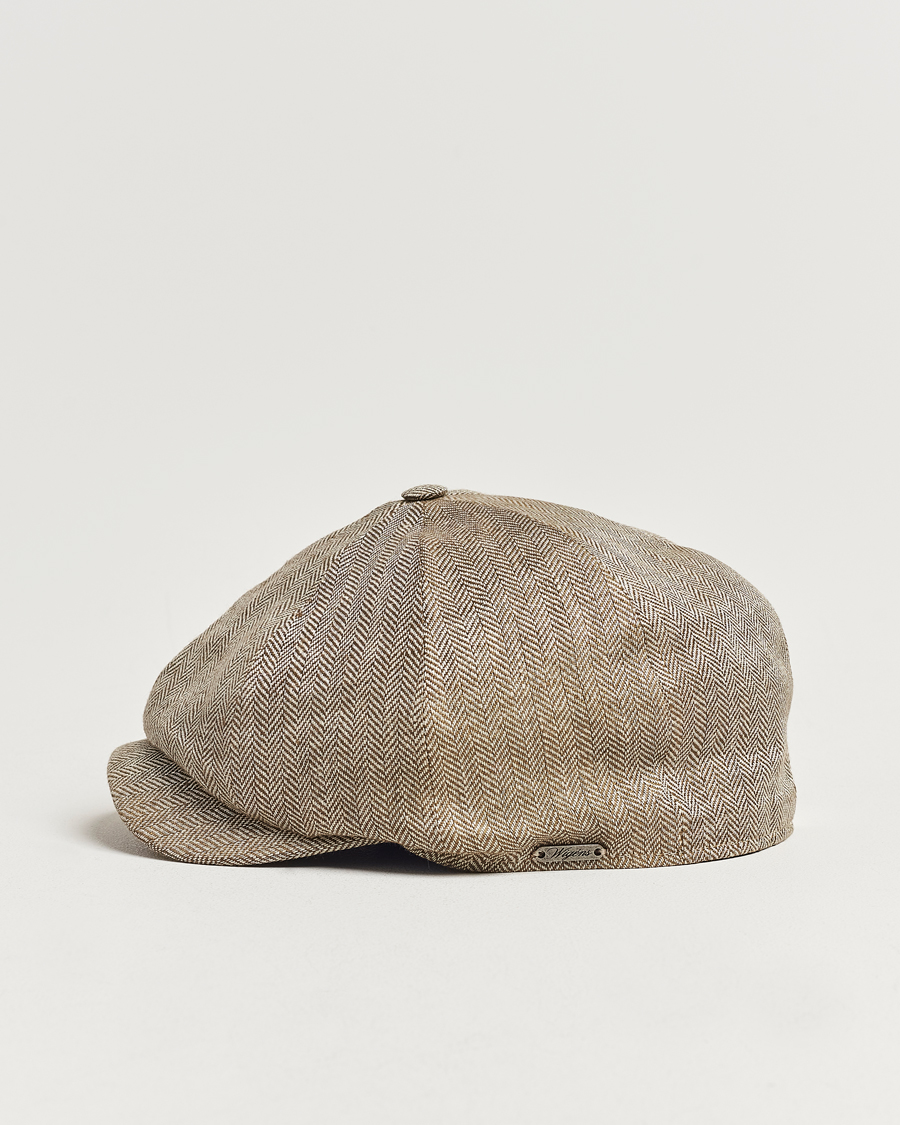 Herre | Tilbehør | Wigéns | Newsboy Classic Linen Cap Beige