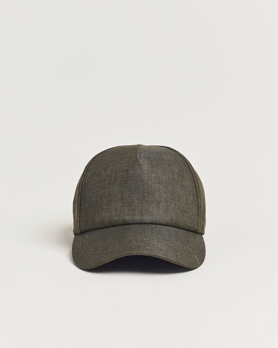 Herre |  | Wigéns | Baseball Linen Cap Dark Olive