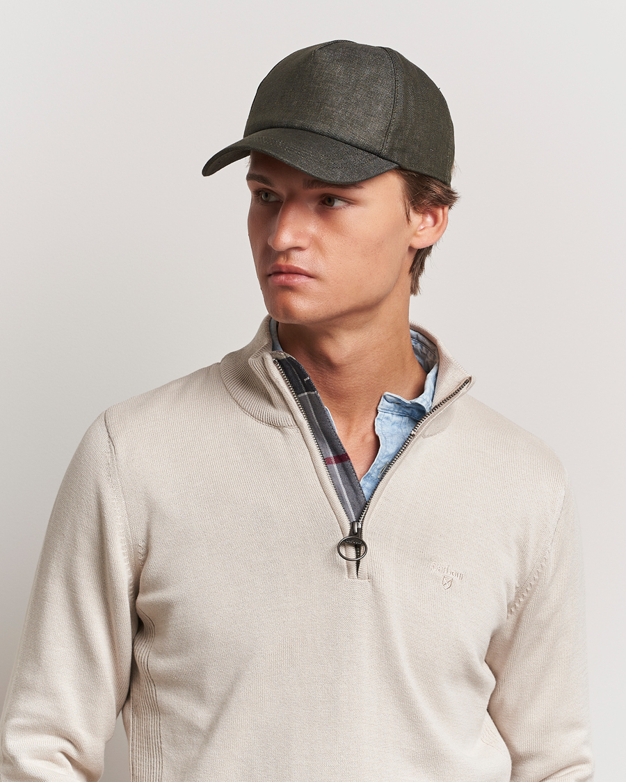 Herre | Kasketter | Wigéns | Baseball Linen Cap Dark Olive