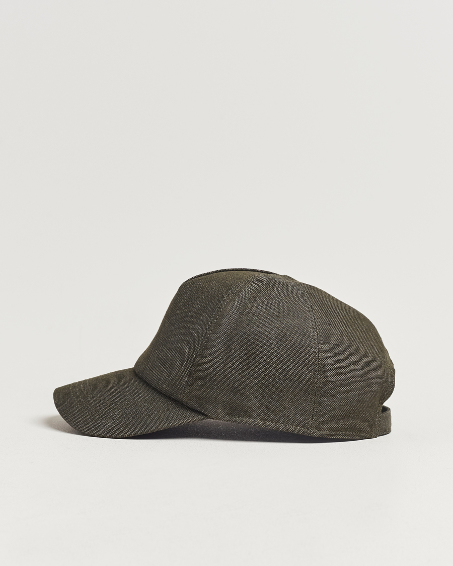 Men | New Brands | Wigéns | Baseball Linen Cap Dark Olive