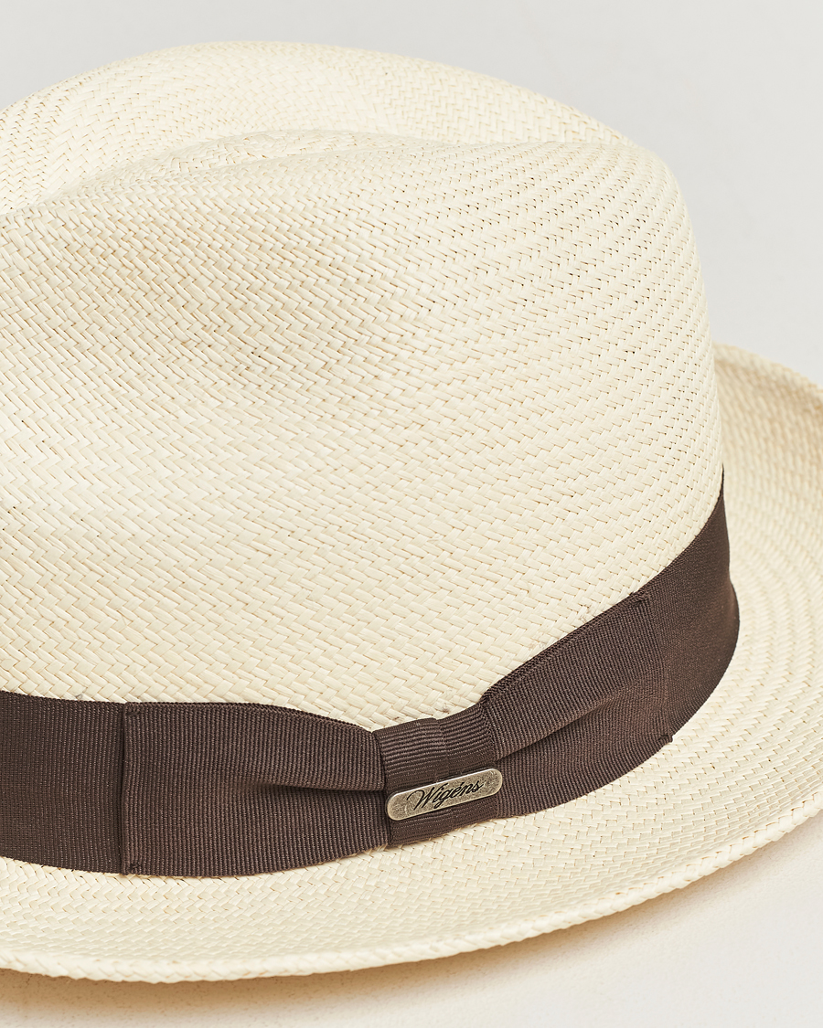 Herre | Hatte & kasketter | Wigéns | Trilby Panama Hat White/Dark Brown