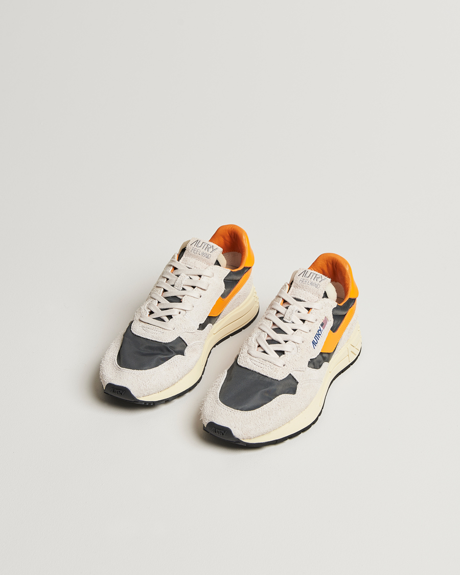 Herre | Autry Reelwind Running Sneaker White/Grey/Orange | Autry | Reelwind Running Sneaker White/Grey/Orange