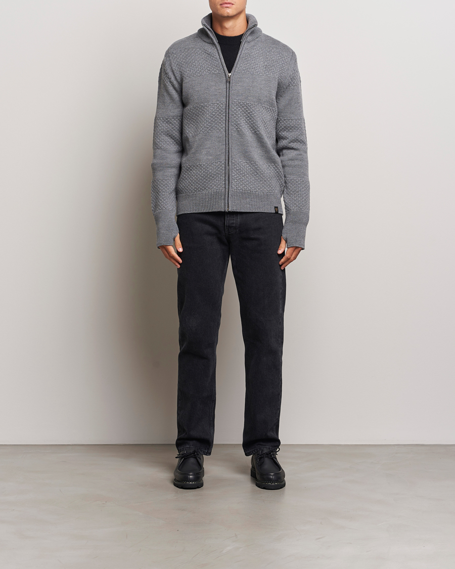 Herre | Trøjer | Belstaff | Sternway Knitted Zip Cardigan Grey Heather