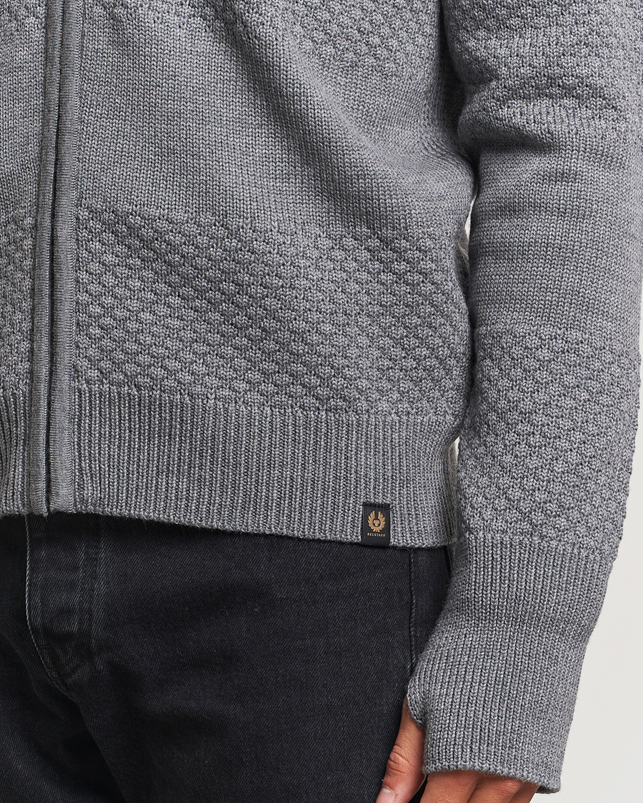 Herre | Trøjer | Belstaff | Sternway Knitted Zip Cardigan Grey Heather
