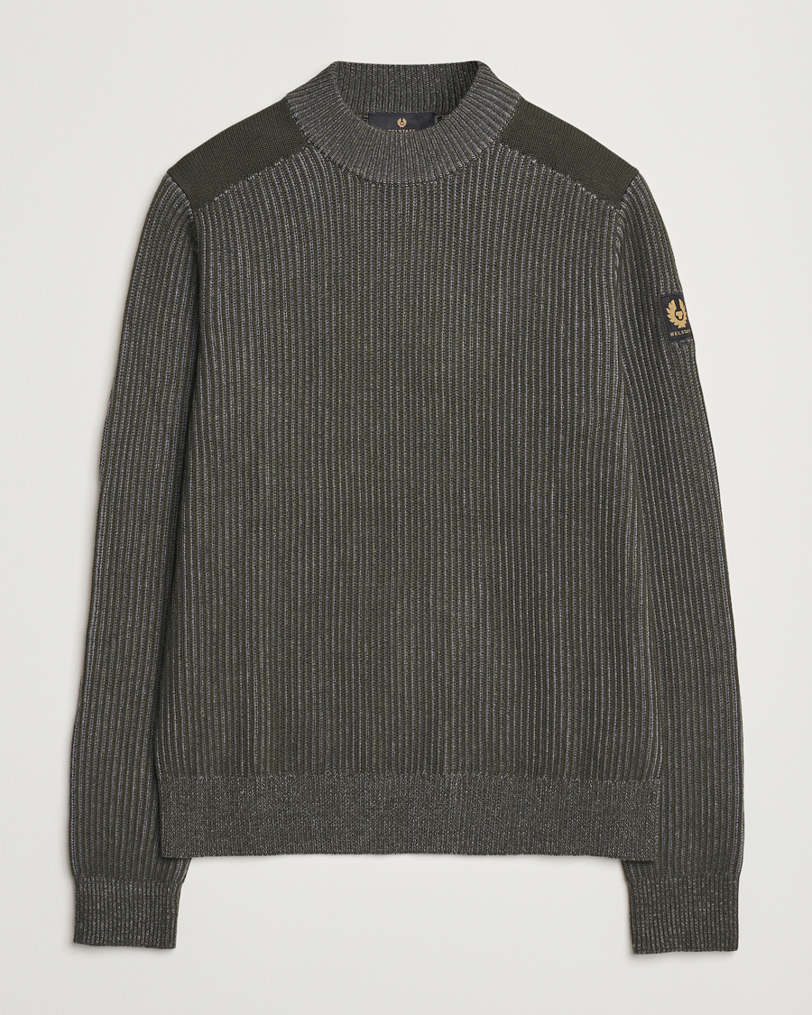Herre | Trøjer | Belstaff | Stanley Cotton/Wool Mock Neck Tile Green