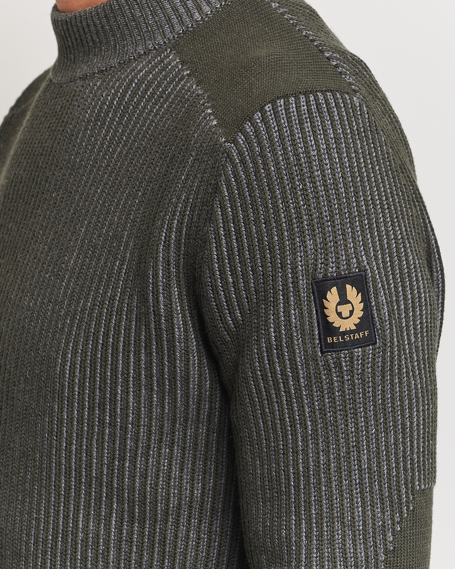 Herre | Trøjer | Belstaff | Stanley Cotton/Wool Mock Neck Tile Green