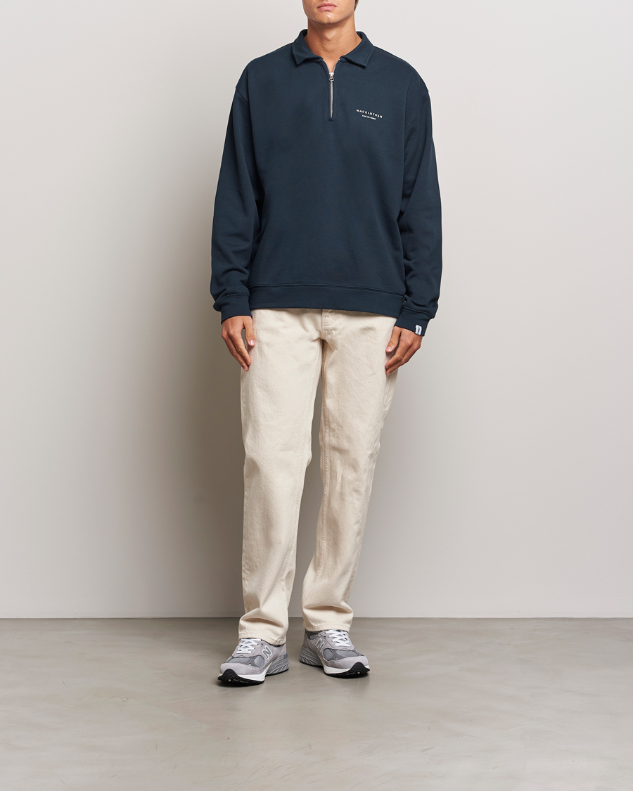 Herre | Trøjer | Mackintosh | Rain Shine Zip Sweatshirt Navy