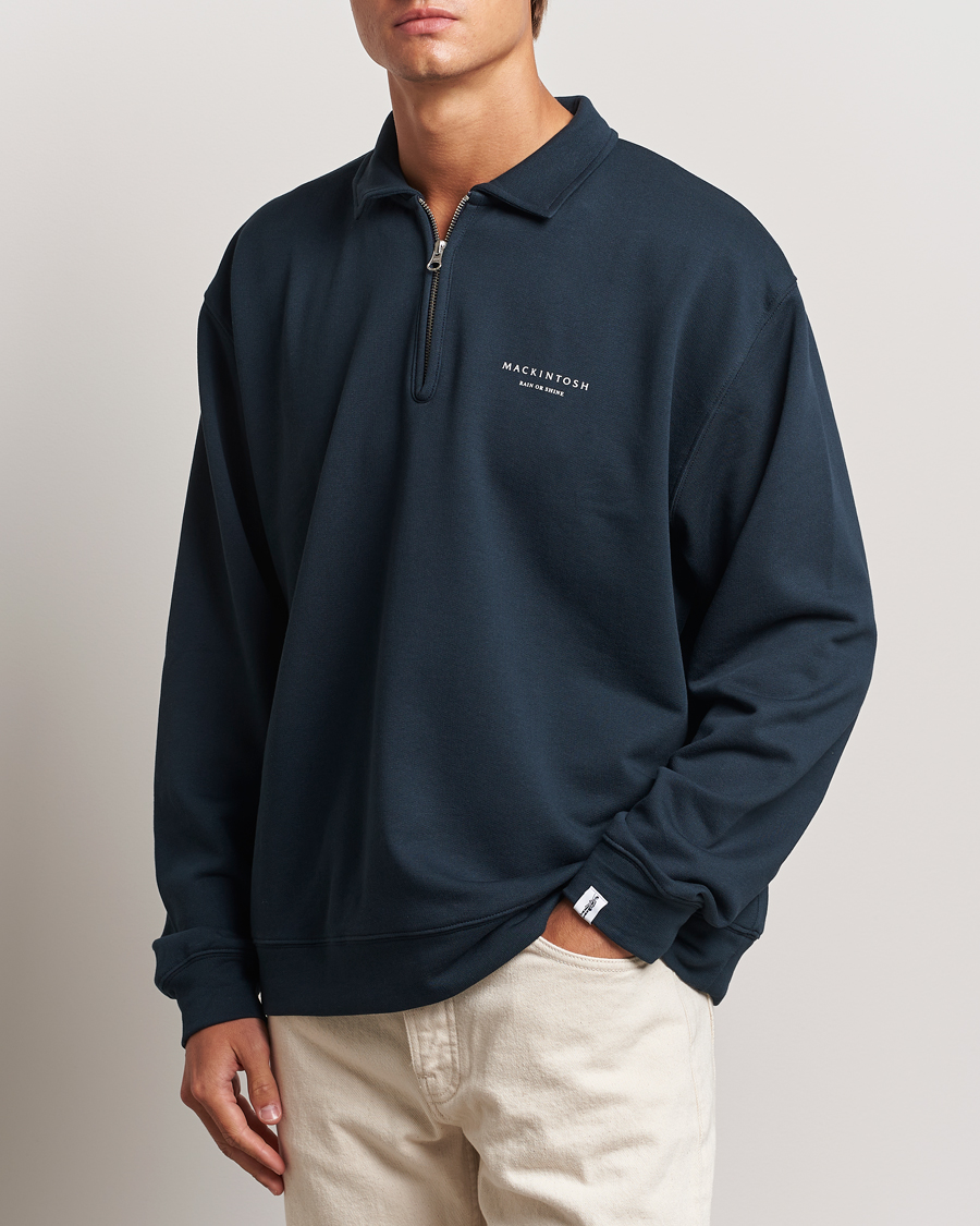 Herre | Trøjer | Mackintosh | Rain Shine Zip Sweatshirt Navy