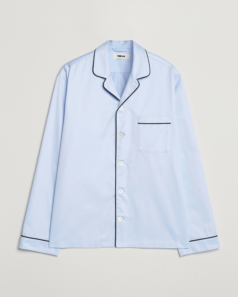 Herre | Pyjamas & Morgenkåber | Tekla | Sateen Pyjama Shirt Bellhop Blue