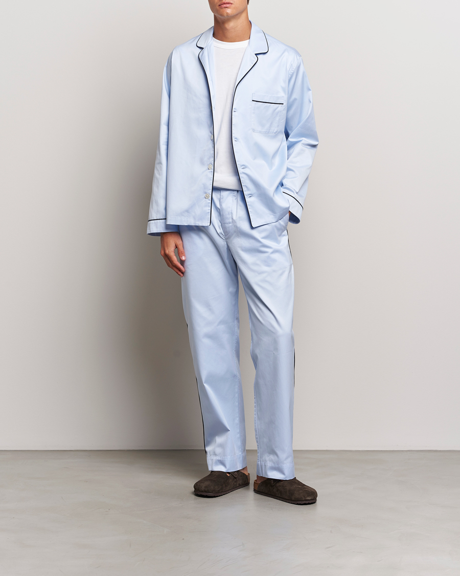 Herre | Pyjamas & Morgenkåber | Tekla | Sateen Pyjama Shirt Bellhop Blue