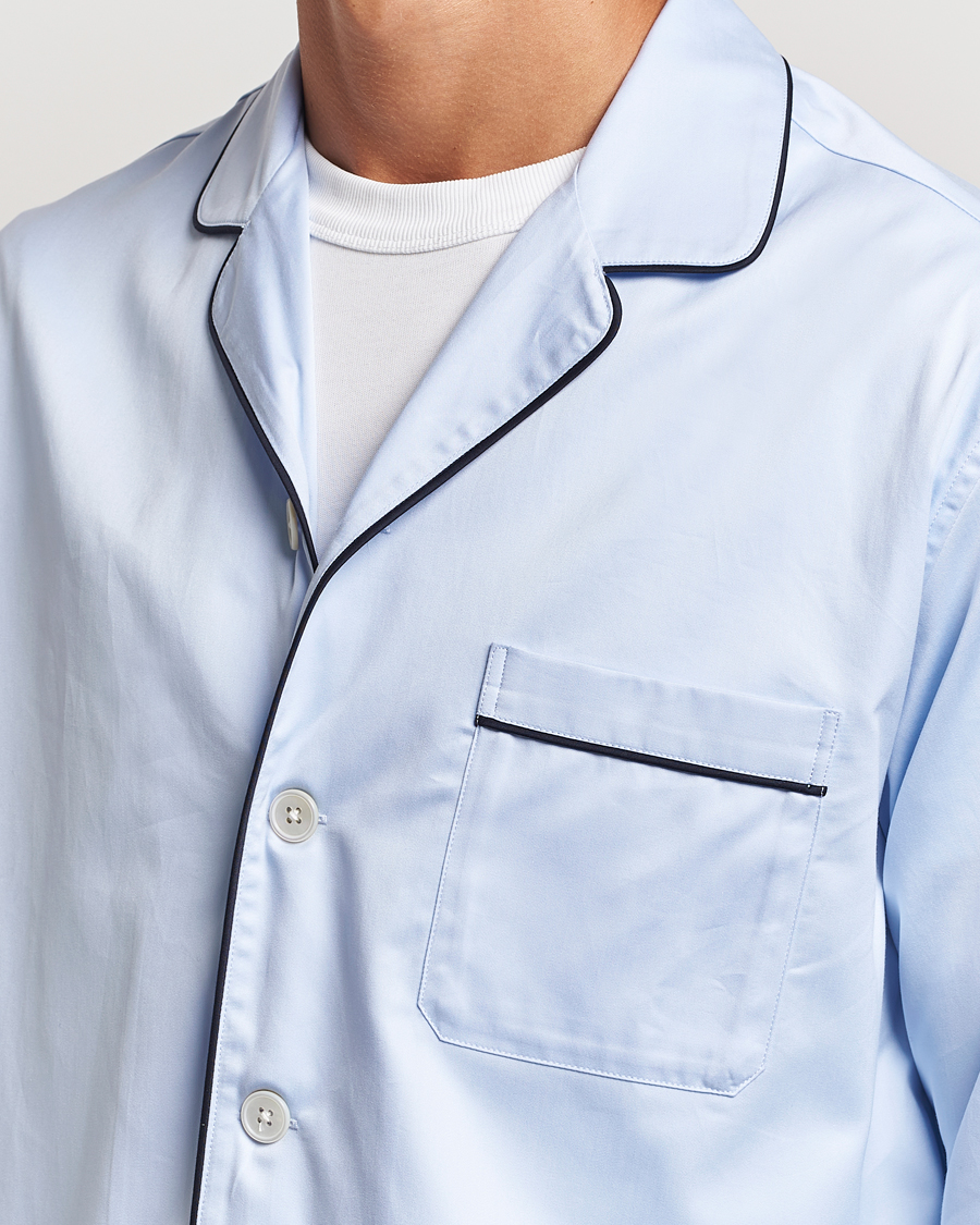 Herre | Pyjamas & Morgenkåber | Tekla | Sateen Pyjama Shirt Bellhop Blue