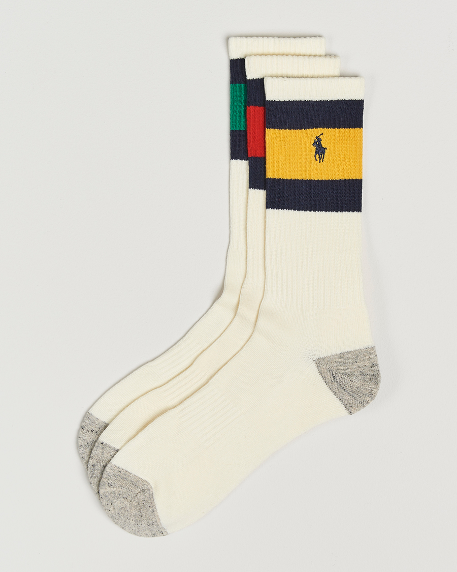 Herre | Undertøj | Polo Ralph Lauren | 3-Pack Sport Stripe Socks White