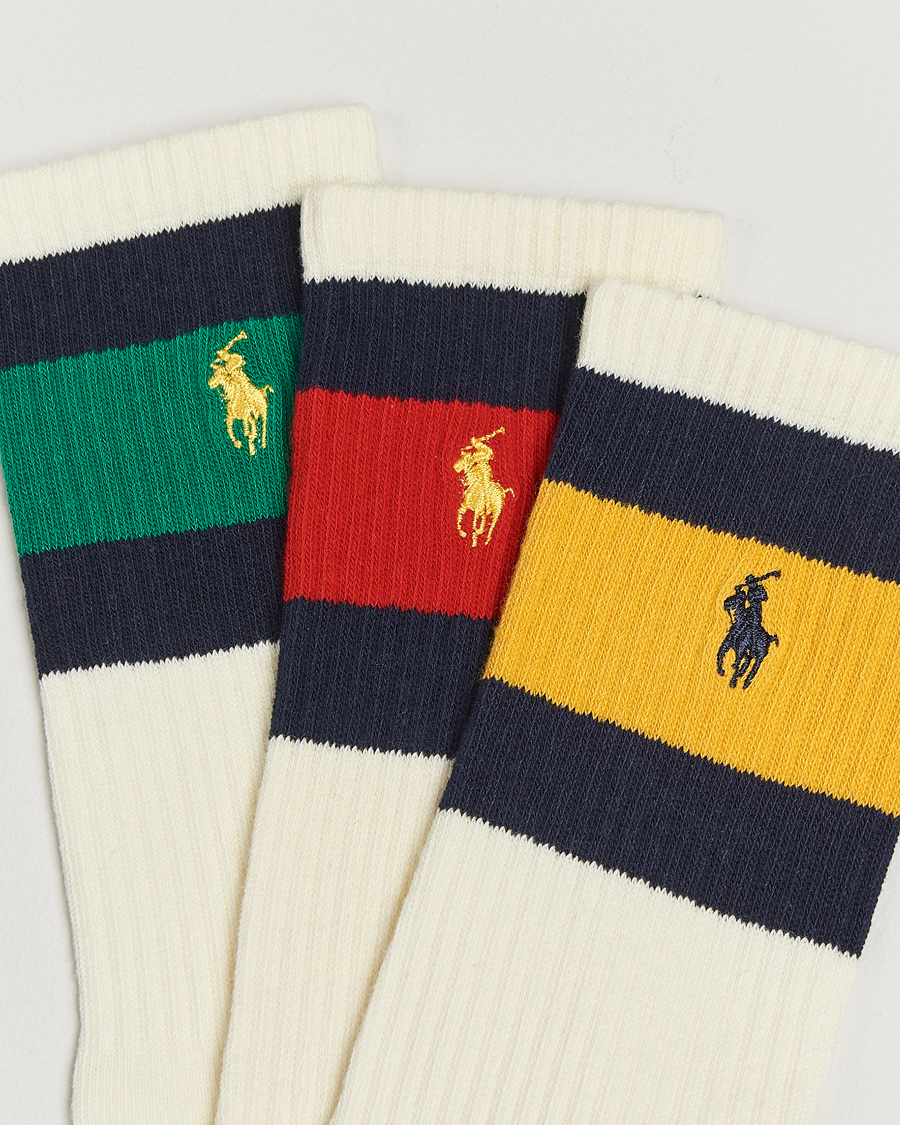 Herre | Undertøj | Polo Ralph Lauren | 3-Pack Sport Stripe Socks White
