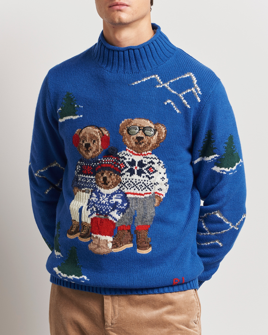 Herre | Trøjer | Polo Ralph Lauren | Family Bear Knitted Polo Heritage Royal