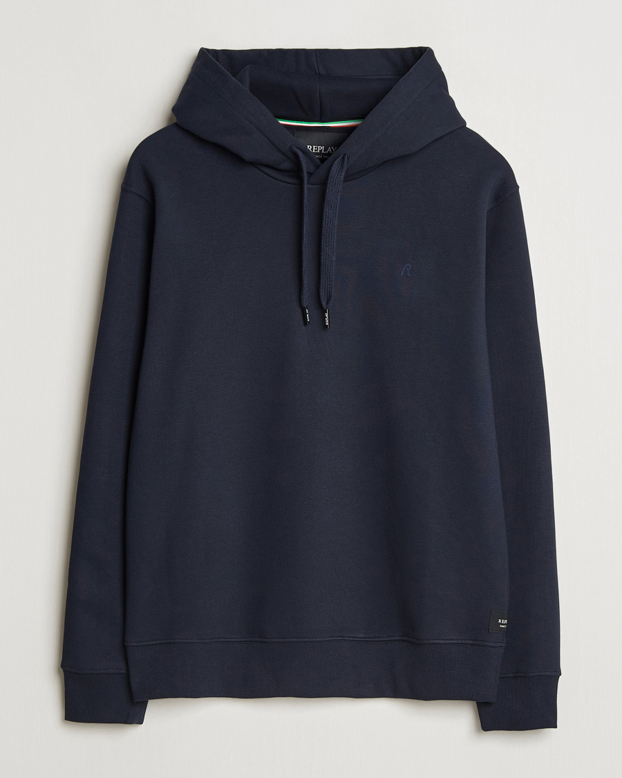Herre | Trøjer | Replay | Tonal Logo Hoodie Navy