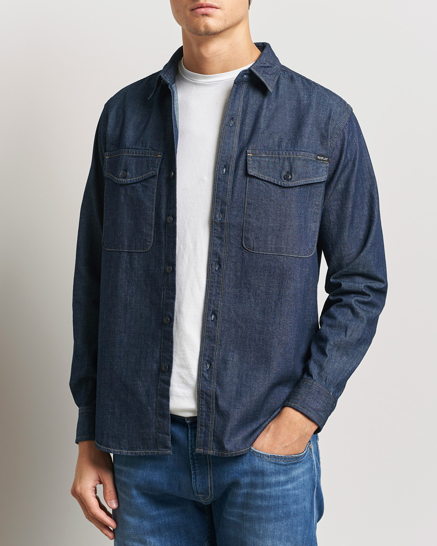 Herre | Skjorter | Replay | Denim Shirt Dark Blue
