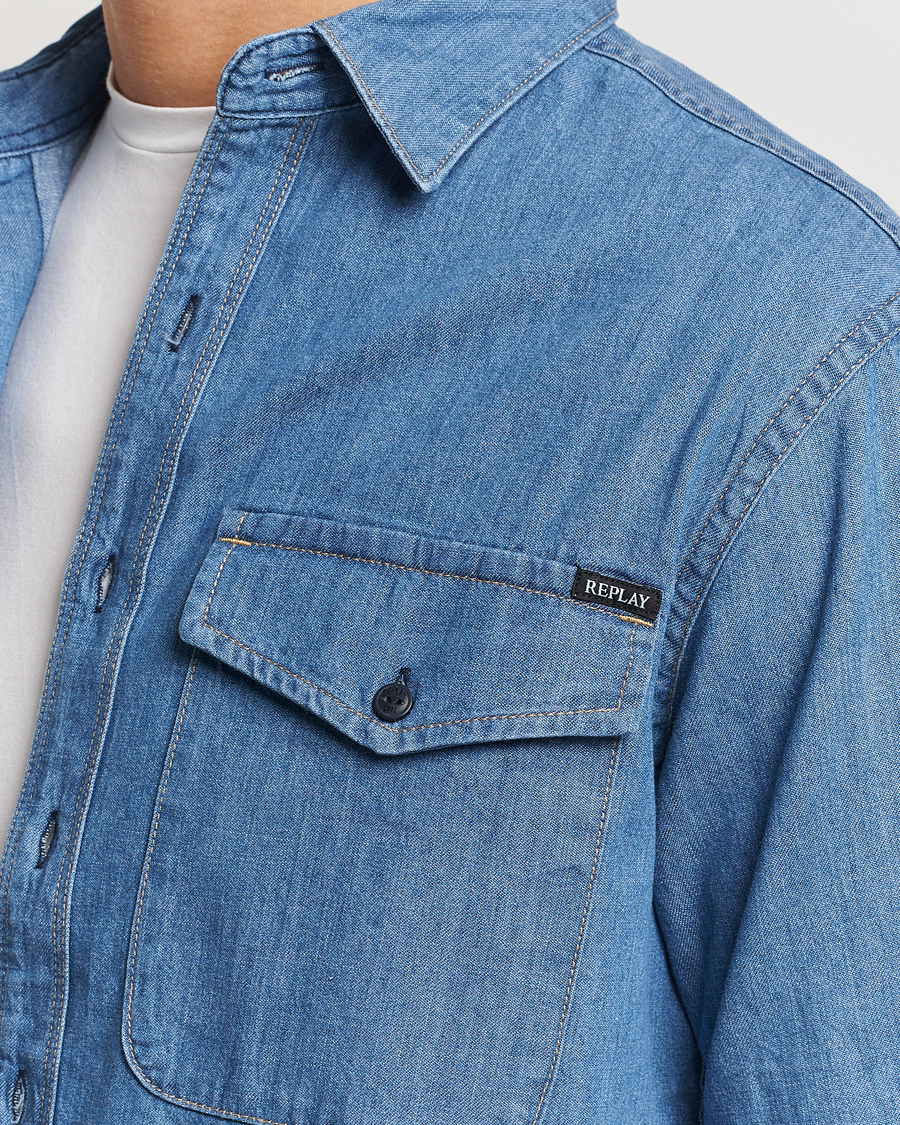 Herre | Skjorter | Replay | Denim Shirt Medium Blue