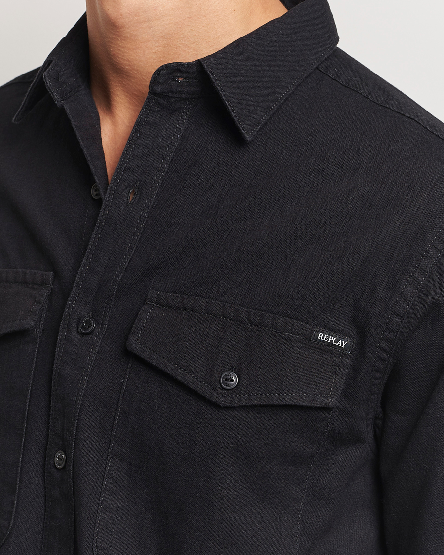 Herre | Skjorter | Replay | Denim Shirt Washed Black