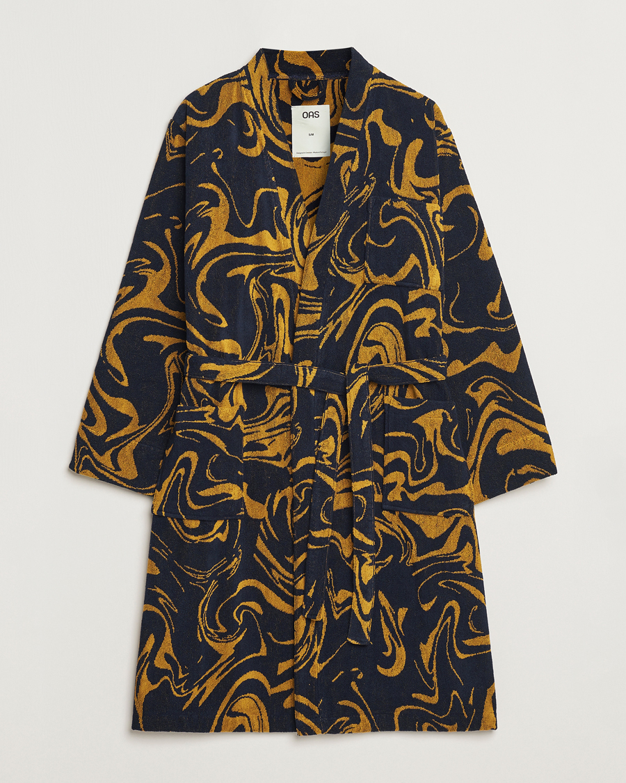 Herre | Pyjamas & Morgenkåber | OAS | Marble Robe Black/Yellow