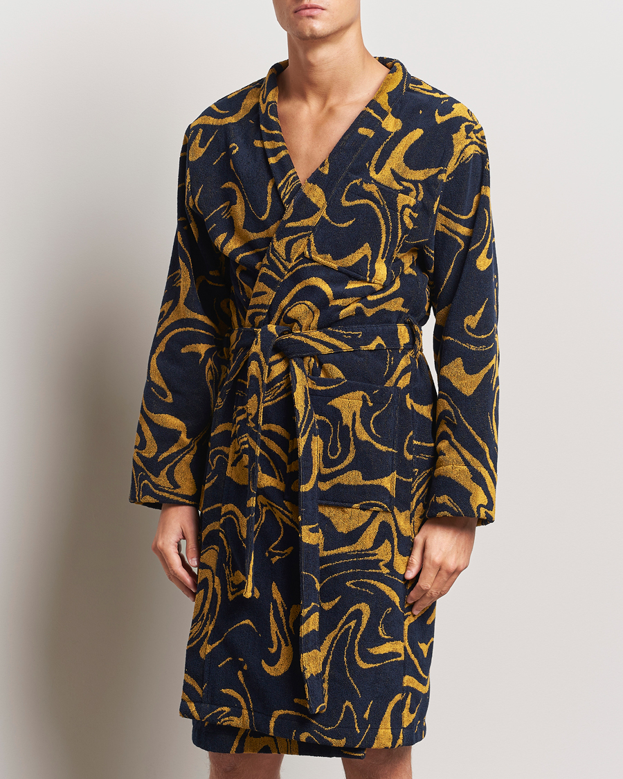 Herre | Pyjamas & Morgenkåber | OAS | Marble Robe Black/Yellow