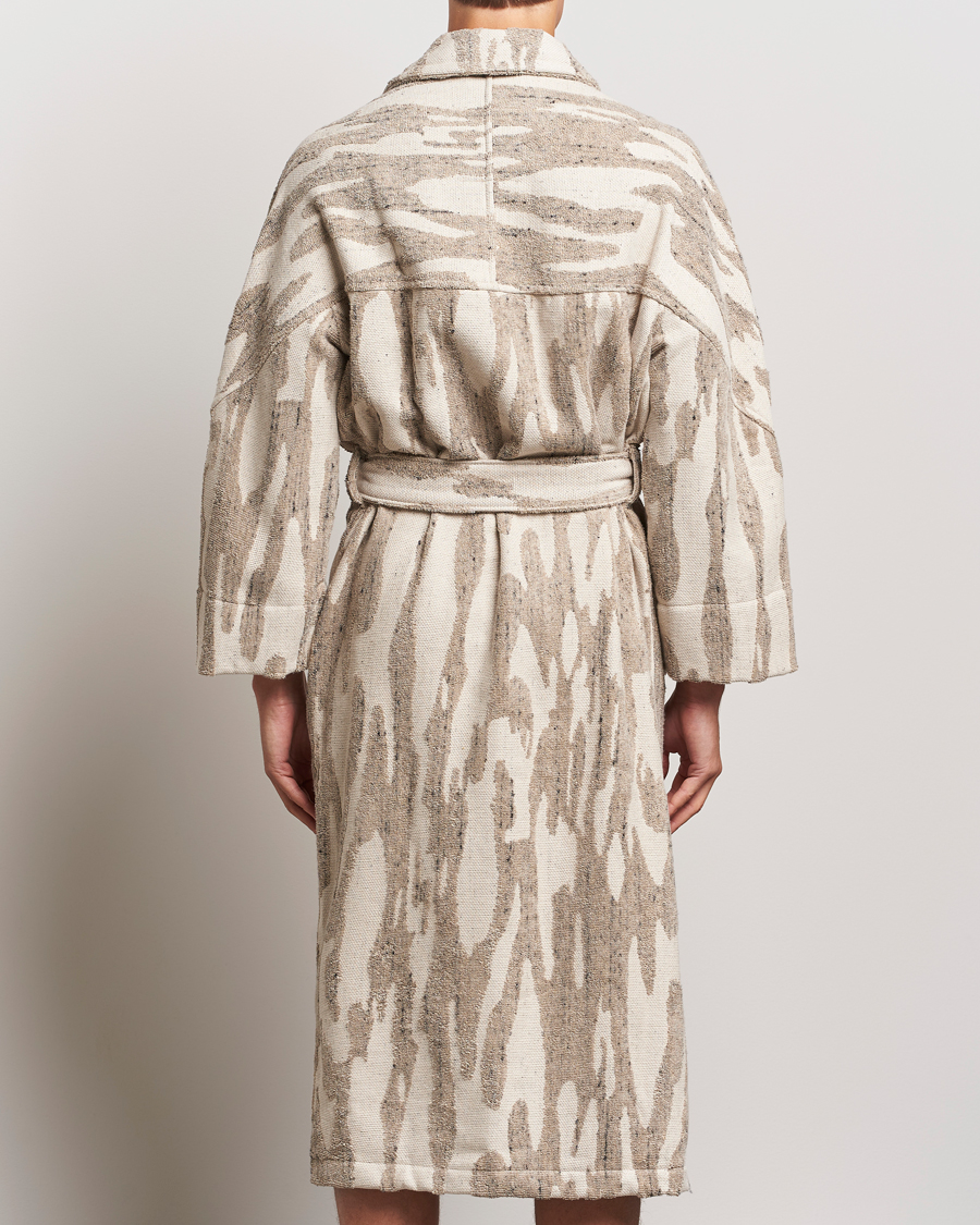Herre | Pyjamas & Morgenkåber | OAS | Fern Linen Terry Statement Robe Beige/White