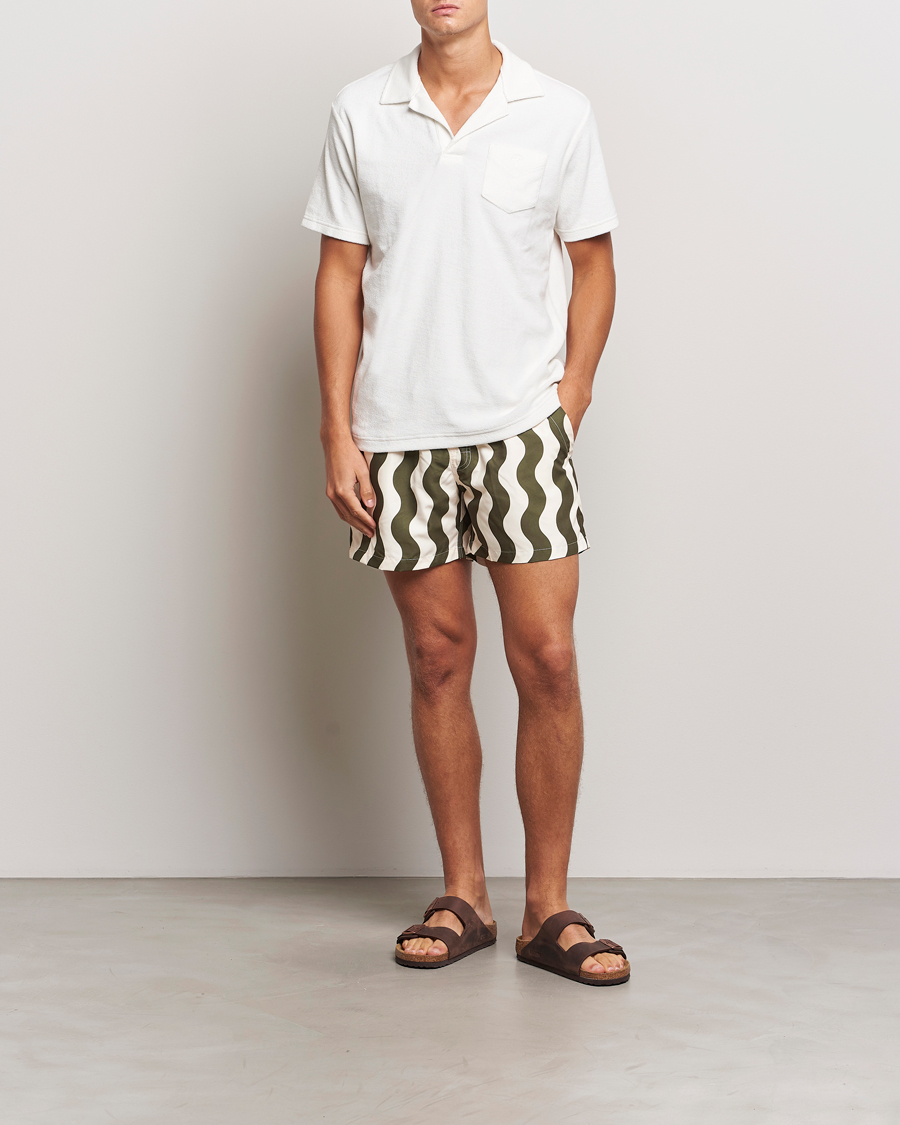 Herre | Badebukser | OAS | Forest Waver Swim Shorts Green/White