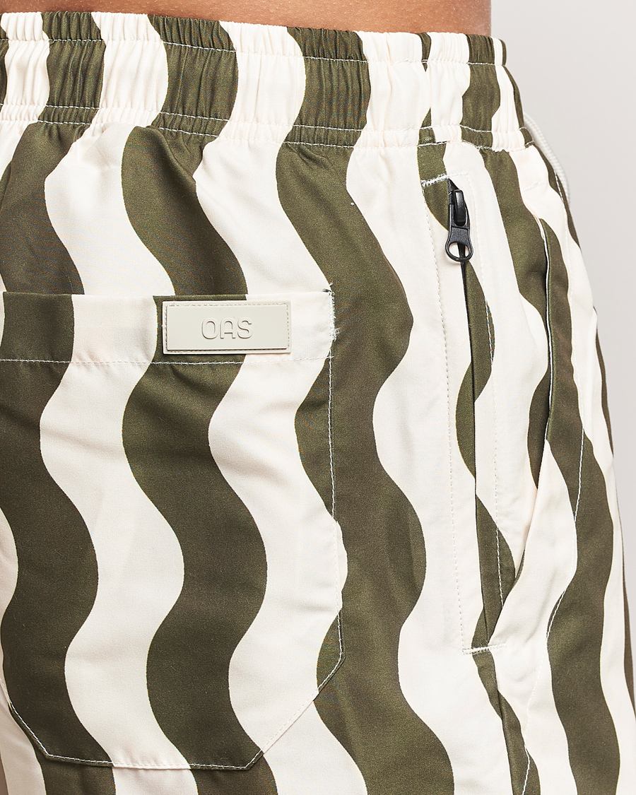 Herre | Badebukser | OAS | Forest Waver Swim Shorts Green/White