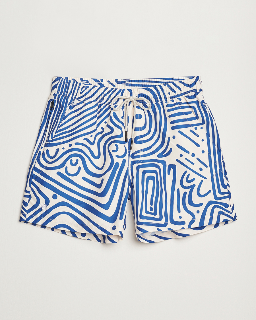 Herre | Badebukser | OAS | Eldovado Swim Shorts Blue/White