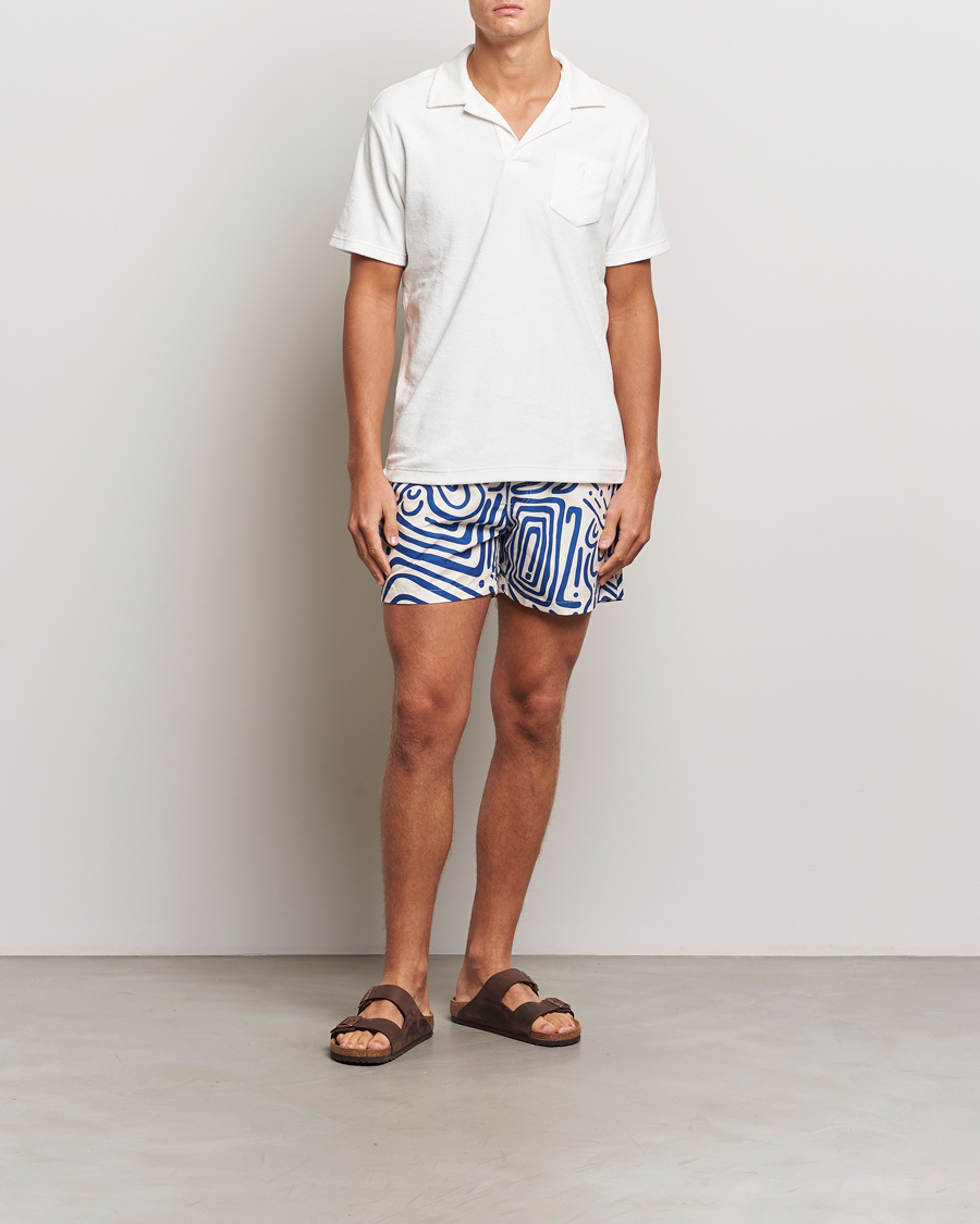 Herre | Badebukser | OAS | Eldovado Swim Shorts Blue/White