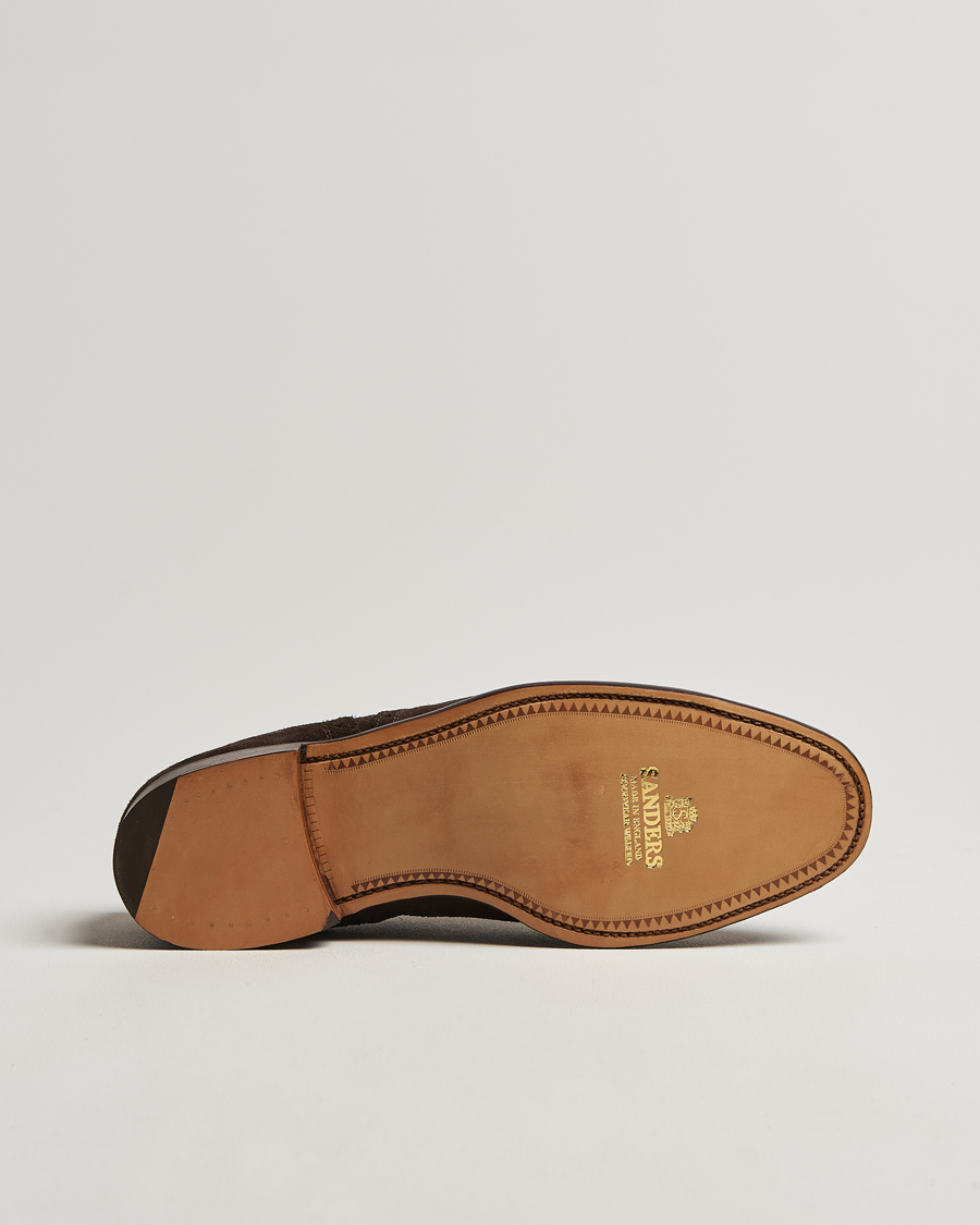Herre | Sanders Moorgate Suede Semi Brogue Chocolate | Sanders | Moorgate Suede Semi Brogue Chocolate