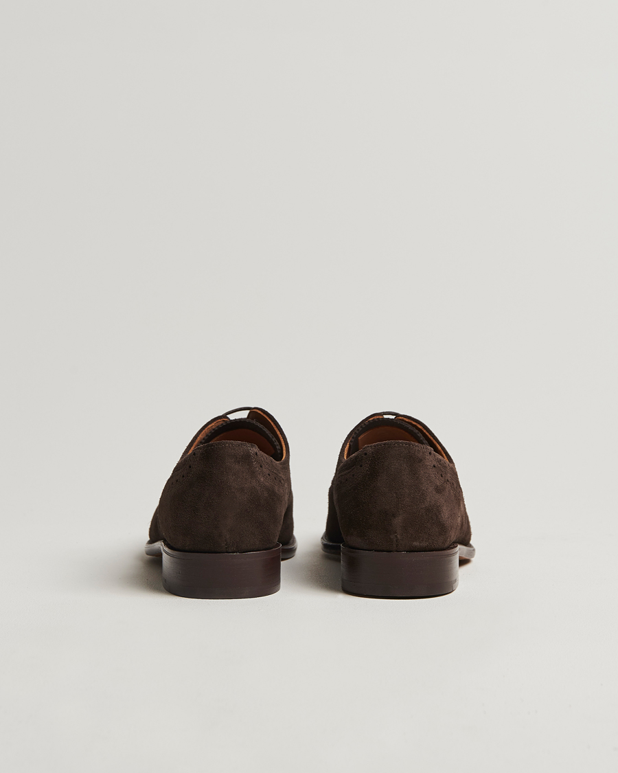 Herre | Sanders Moorgate Suede Semi Brogue Chocolate | Sanders | Moorgate Suede Semi Brogue Chocolate