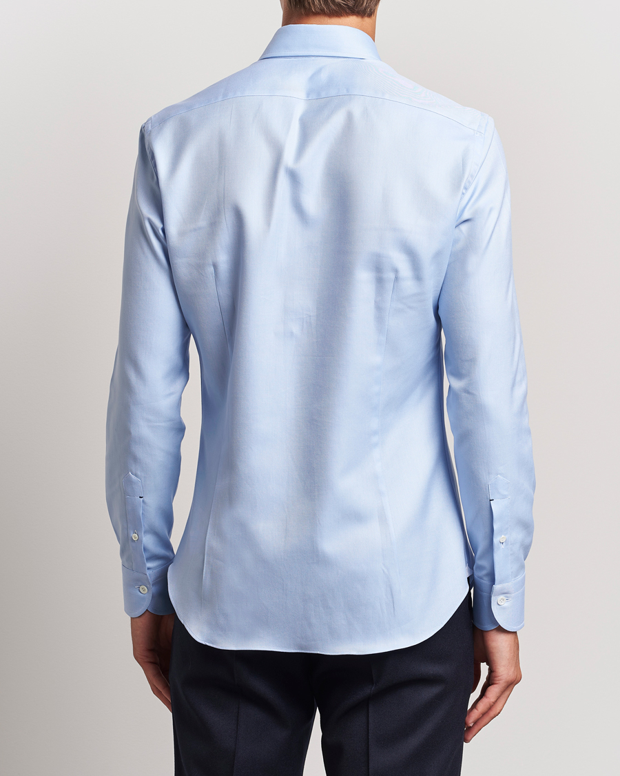 Herre | Skjorter | Mazzarelli | Soft Twill Button Down Shirt Light Blue