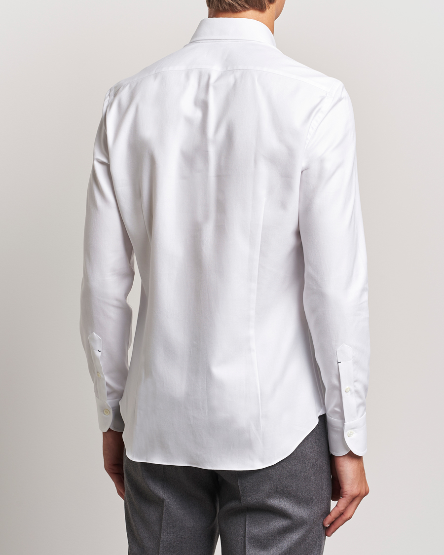 Herre | Skjorter | Mazzarelli | Soft Twill Button Down Shirt White