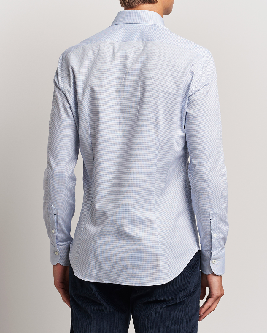 Herre | Skjorter | Mazzarelli | Soft Cotton Button Down Shirt Light Blue