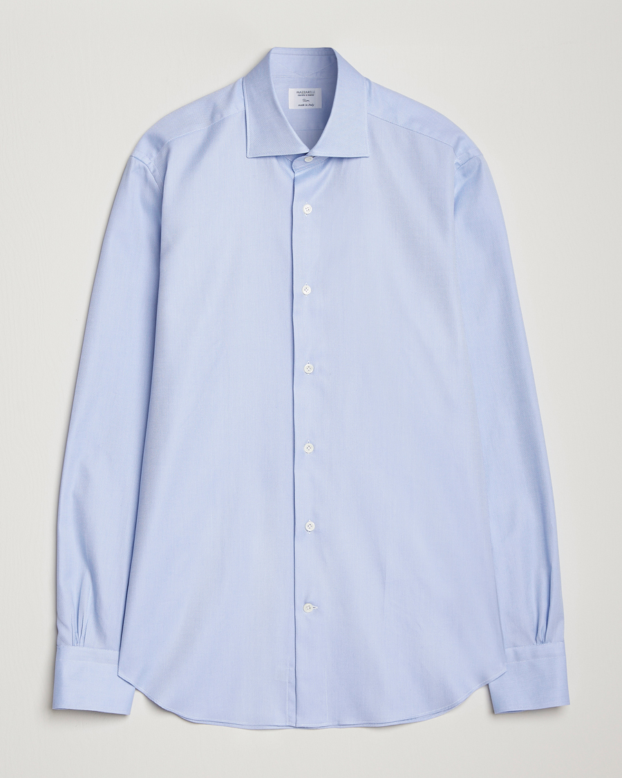 Herre | Skjorter | Mazzarelli | Soft Oxford Cut Away Shirt Light Blue