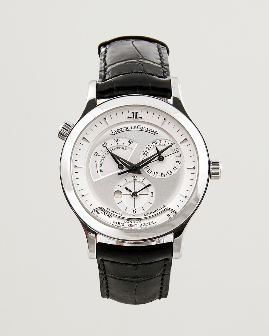 Herre | Jaeger-LeCoultre Pre-Owned Master Geographic 142.8.92 Silver | Jaeger-LeCoultre Pre-Owned | Master Geographic 142.8.92 Silver