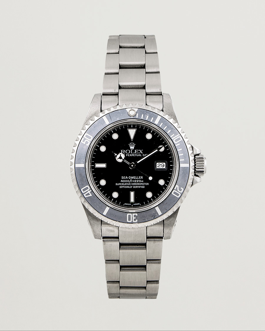 Herre | Rolex Pre-Owned Sea Dweller 16600 Oyster Perpetual Steel Black Silver | Rolex Pre-Owned | Sea Dweller 16600 Oyster Perpetual Steel Black Silver