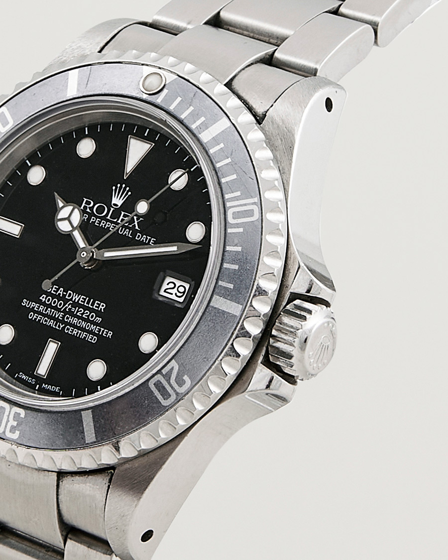 Herre | Rolex Pre-Owned Sea Dweller 16600 Oyster Perpetual Steel Black Silver | Rolex Pre-Owned | Sea Dweller 16600 Oyster Perpetual Steel Black Silver