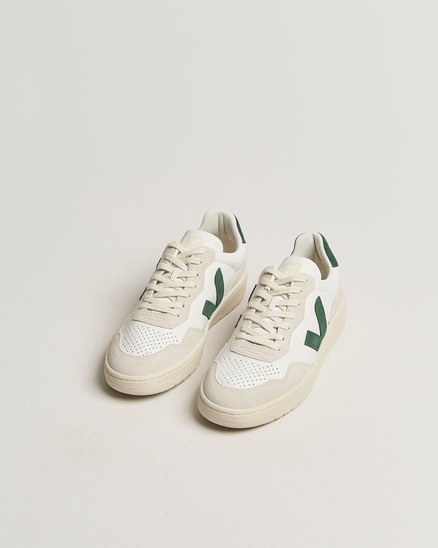 Herre | Sko | Veja | V-90 Leather Sneaker Extra White/Cyprys