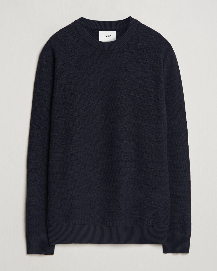 Herre | Trøjer | NN07 | Collin Structured Knitted Sweater Navy Blue